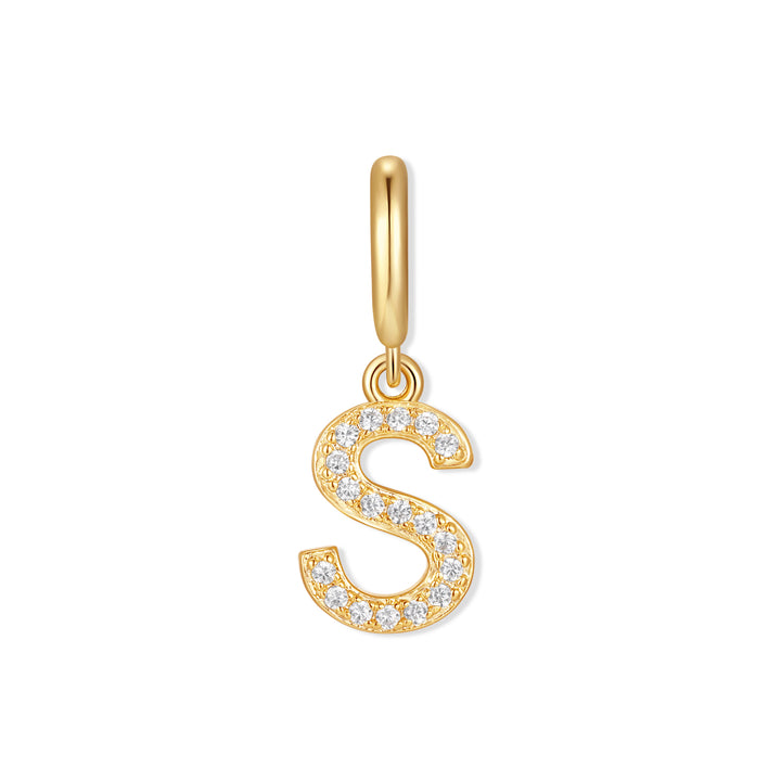 Waterproof Crystal Initial Charm