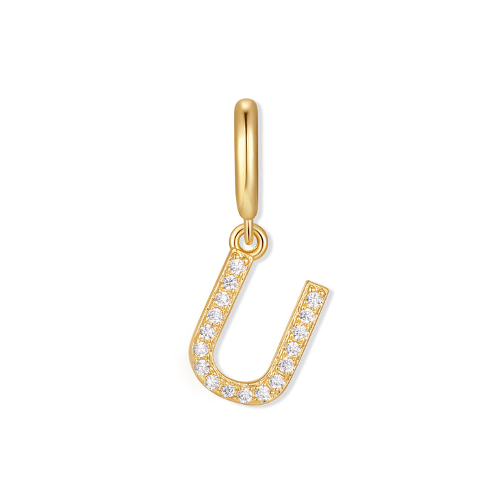 Waterproof Crystal Initial Charm