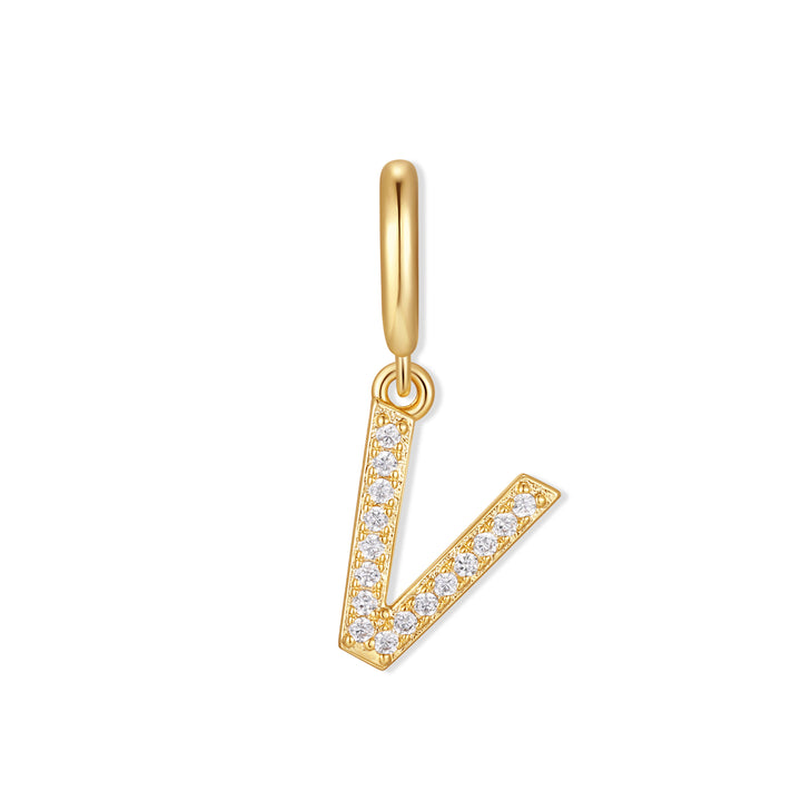 Waterproof Crystal Initial Charm