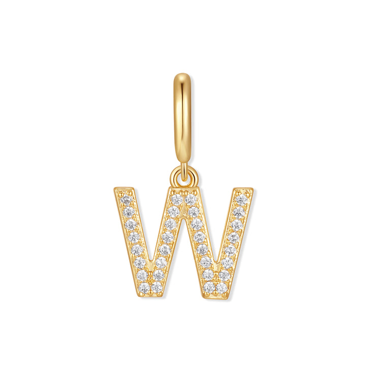 Waterproof Crystal Initial Charm
