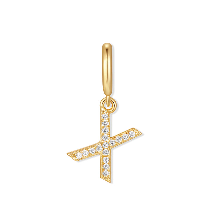 Waterproof Crystal Initial Charm