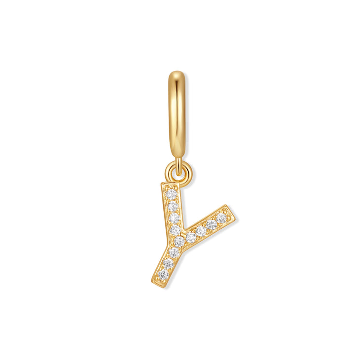 Waterproof Crystal Initial Charm