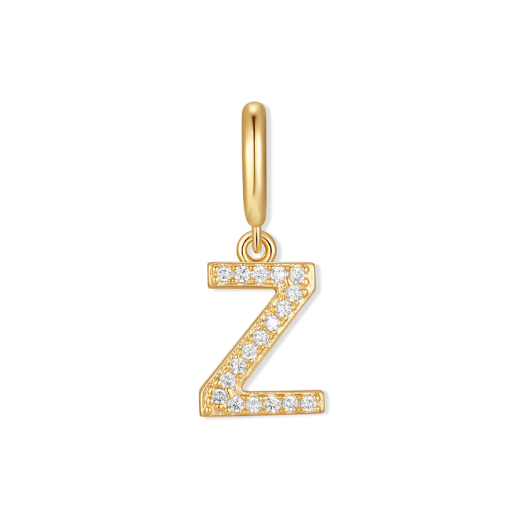 Waterproof Crystal Initial Charm