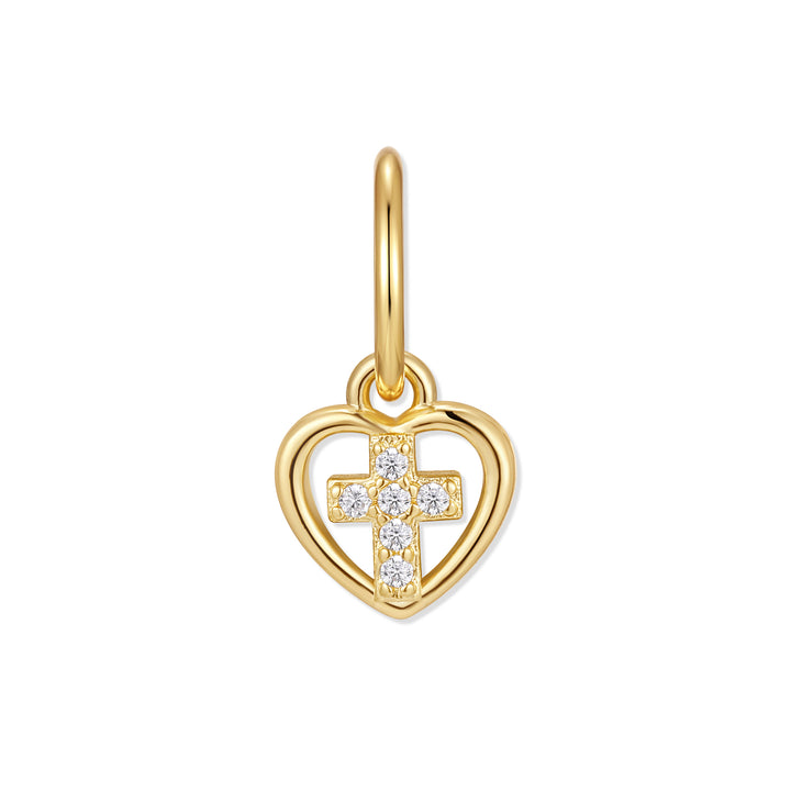 Baby Heart &amp; Cross Charm