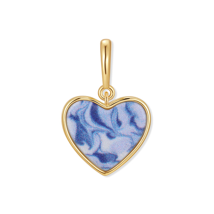 Marble Blue Heart Charm