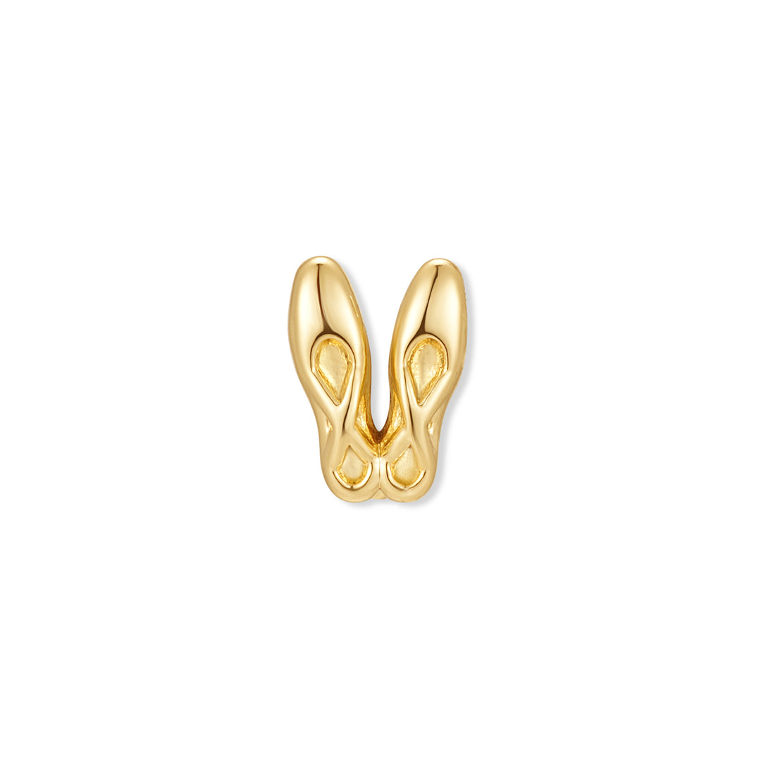 Gold-tone Ballet Floating Locket Charm shaped like two pointe shoes with engraved detailing, polished finish.