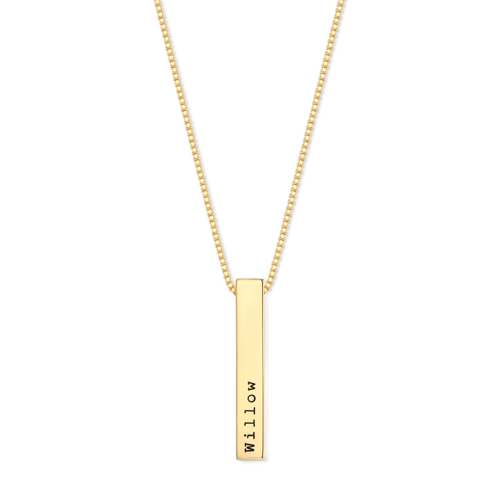 Engravable Vertical Name Bar Necklace