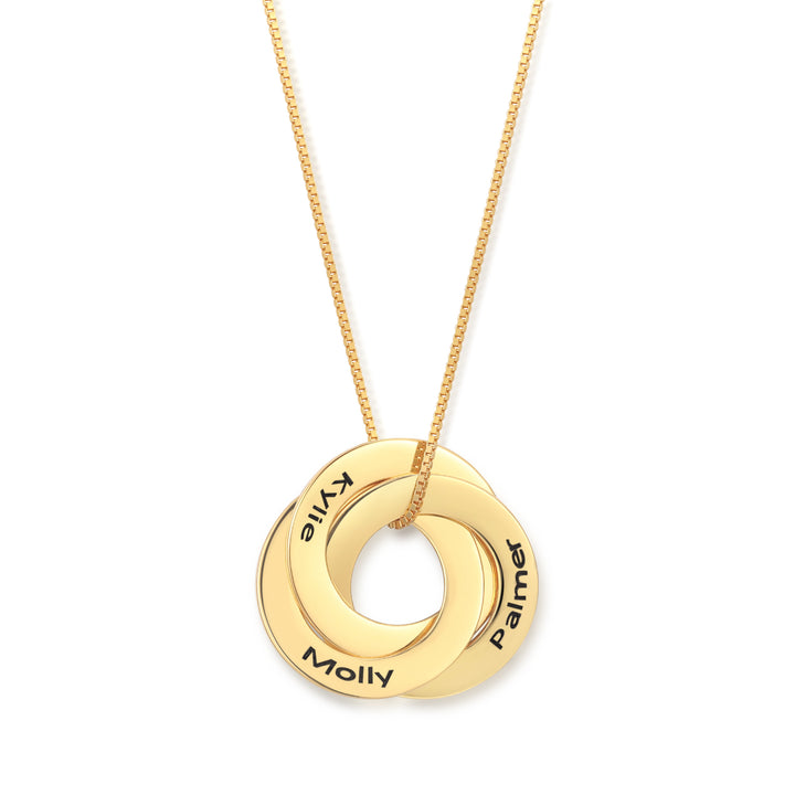 Engravable Interlocking Ring Necklace