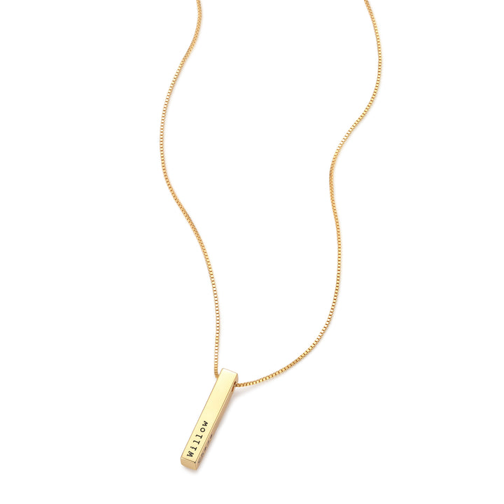 Engravable Vertical Name Bar Necklace