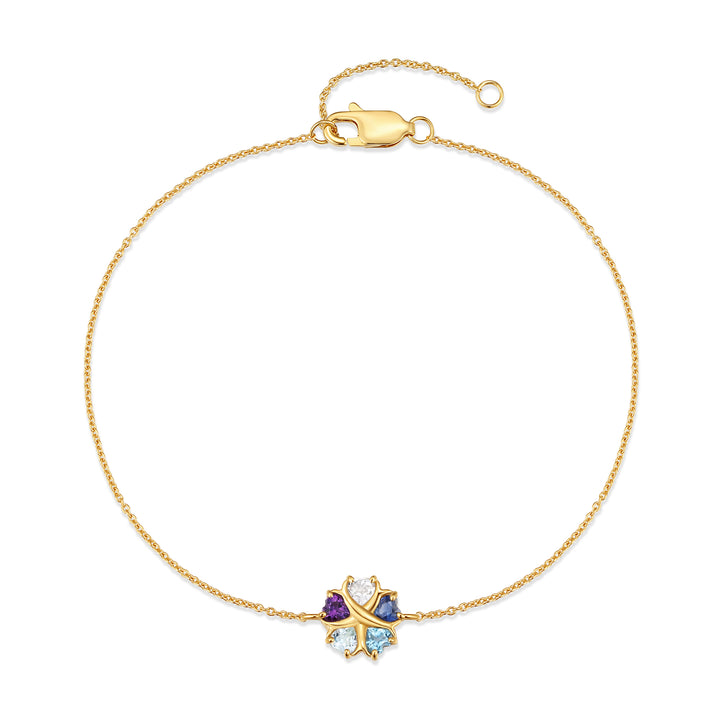 Custom Birthstone Heart Love Bracelet