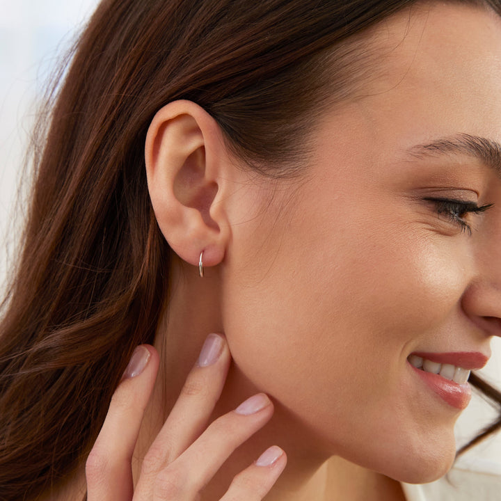 3/8 Inch Petite Sterling Silver Hoop Earrings