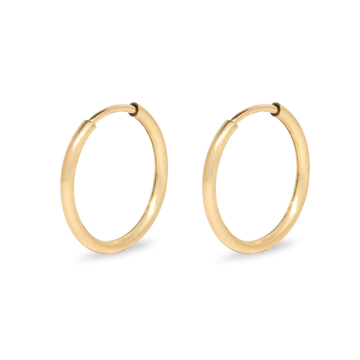 Mens 14K Gold Filled Half Inch Hoop Earrings