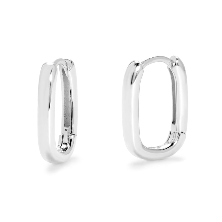 Sterling Silver Petite Paper Clip Huggie Earrings