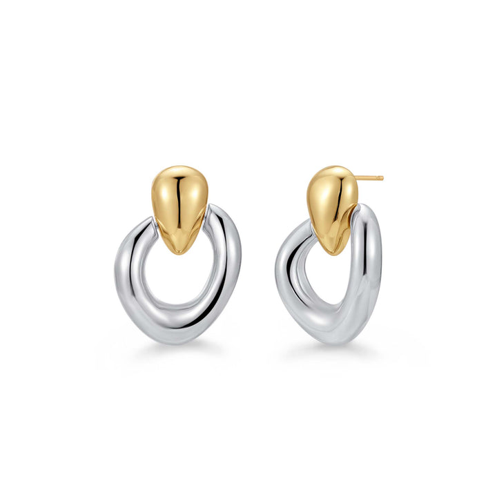 Two Tone Drop Earrings