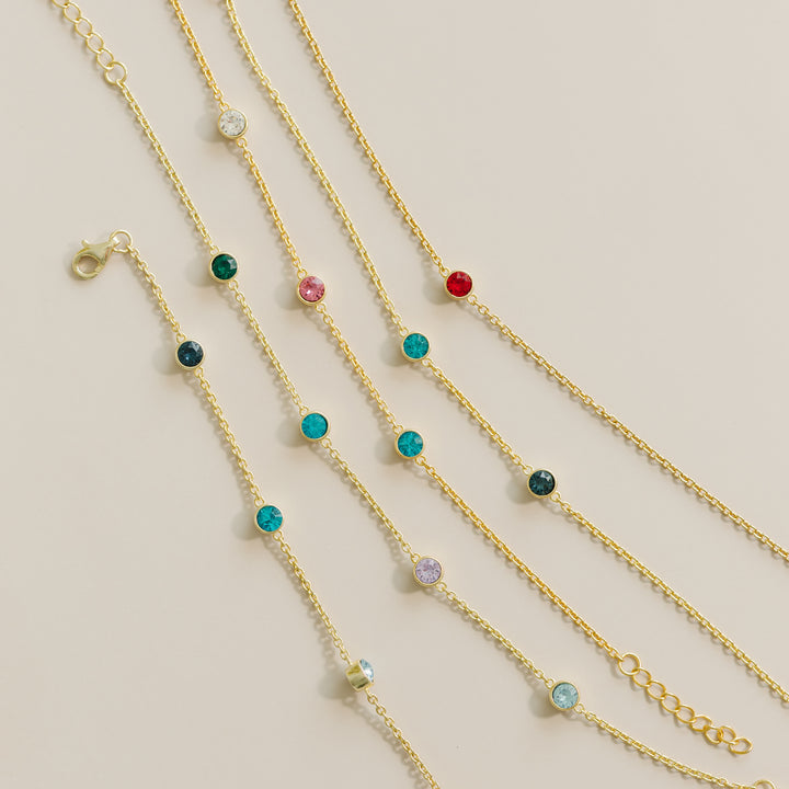 Floating Bezel Set Birthstone Necklace