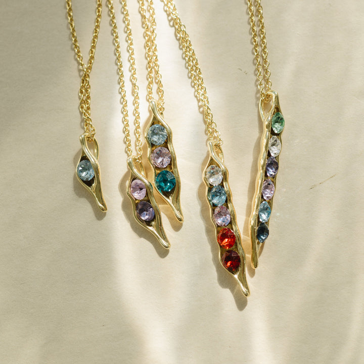 Custom Birthstone Pea in a Pod Necklace
