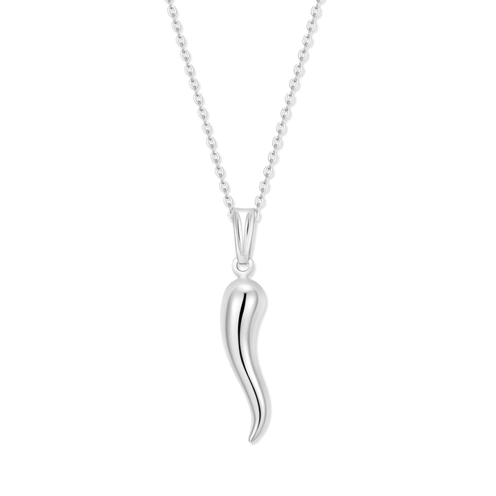 Small Sterling Silver Italian Horn Pendant