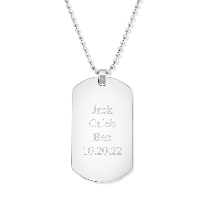 Large Stainless Steel Dog Tag Necklace