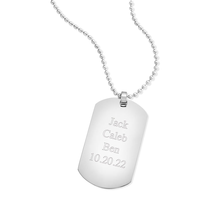 Large Stainless Steel Dog Tag Necklace