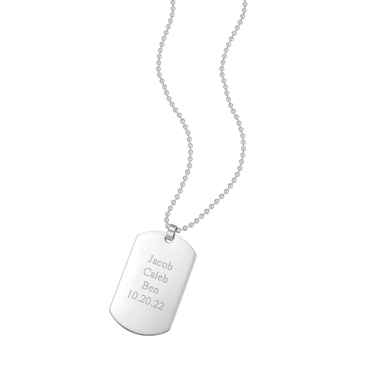 Large Stainless Steel Dog Tag Necklace