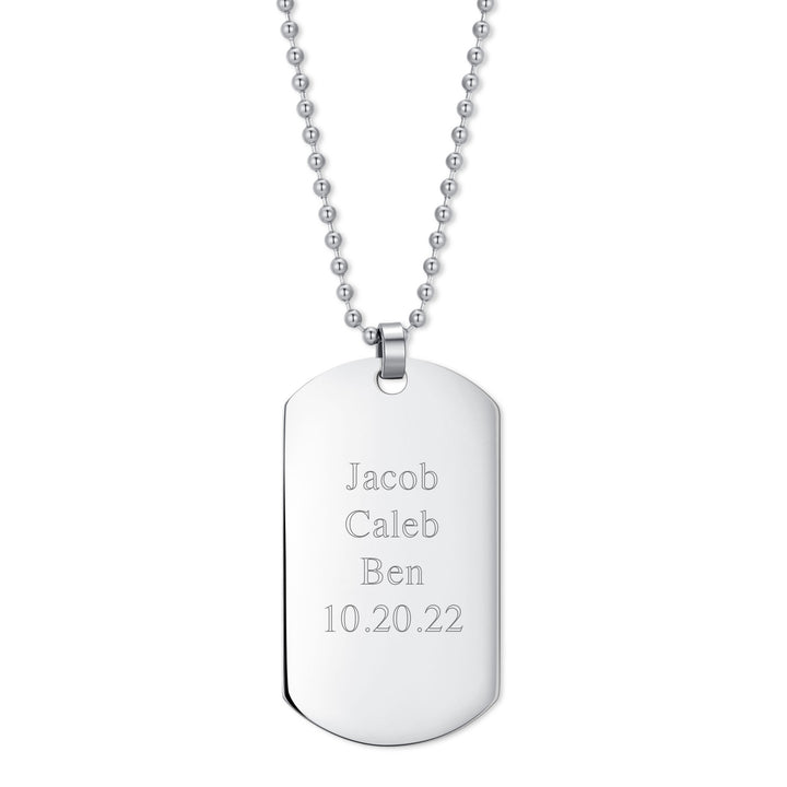 Large Stainless Steel Dog Tag Necklace