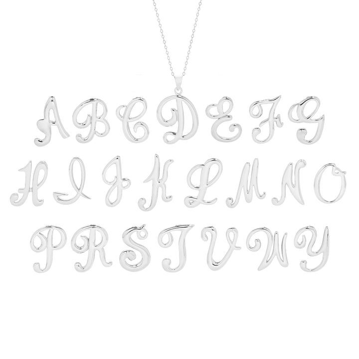 Sterling Silver Script Initial Pendant