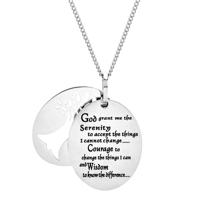 Serenity Prayer Tree of Life Tag Pendant