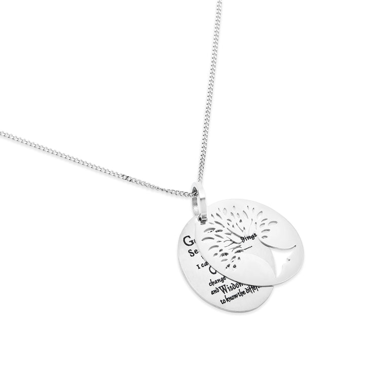 Serenity Prayer Tree of Life Tag Pendant