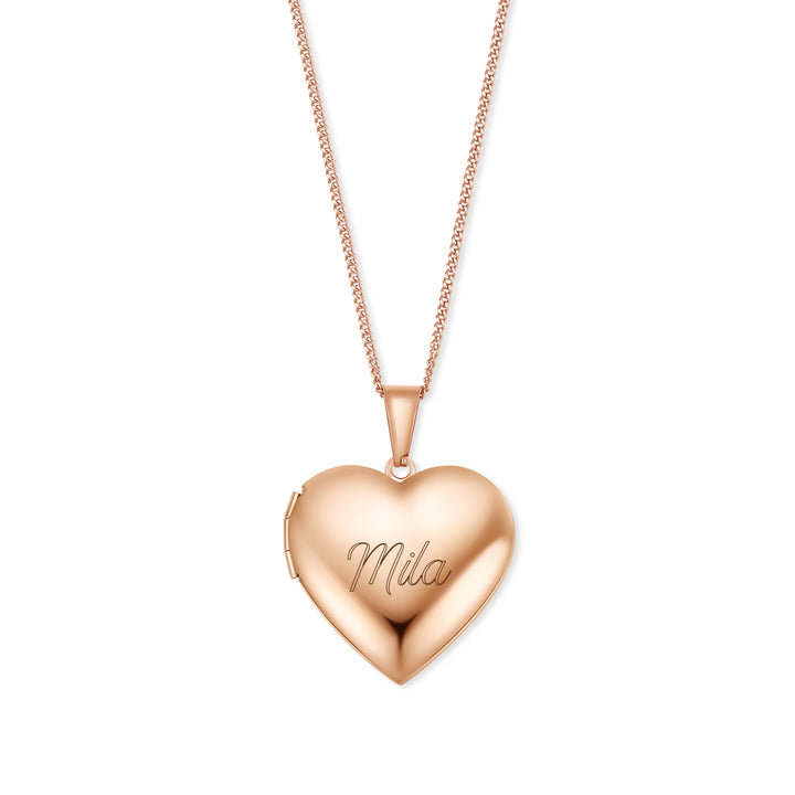 Engravable Polished Heart Photo Locket