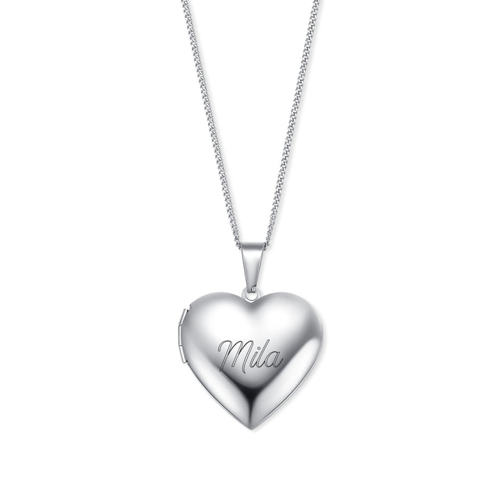Engravable Polished Heart Photo Locket