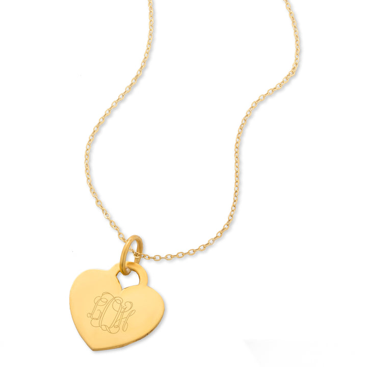 Gold Engravable Heart Pendant