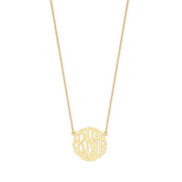 14K Solid Gold Monogram Necklace