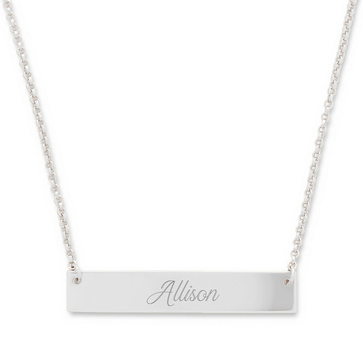 Sterling Silver Petite Name Bar Necklace