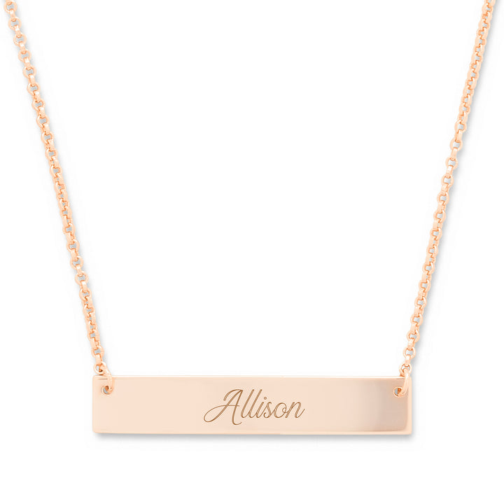 14K Rose Gold Name Bar Necklace