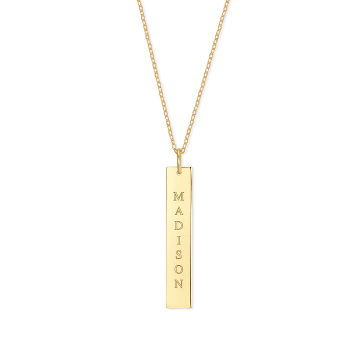 Engravable Vertical Name Bar Pendant