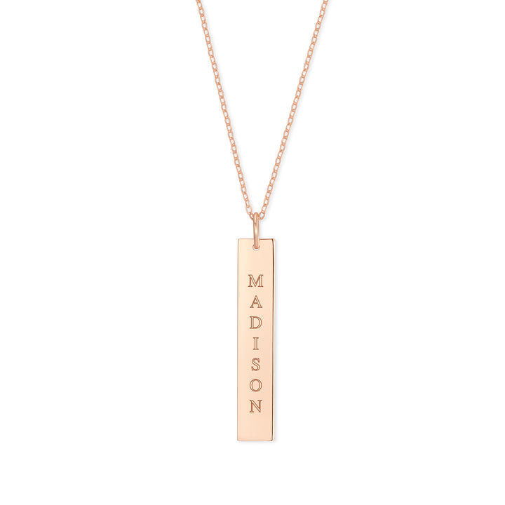 Engravable Vertical Name Bar Pendant