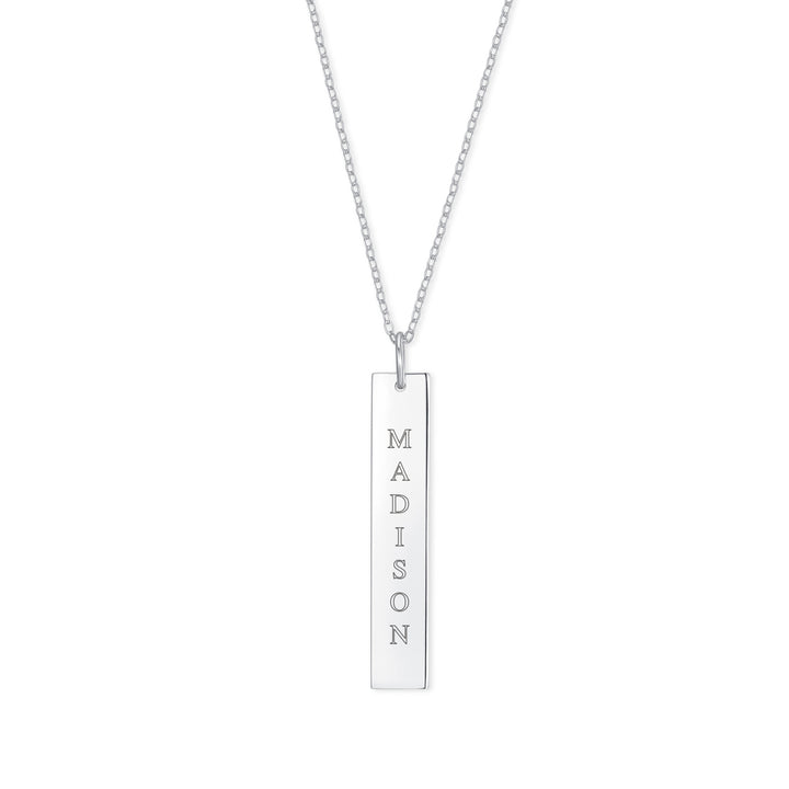 Engravable Vertical Name Bar Pendant