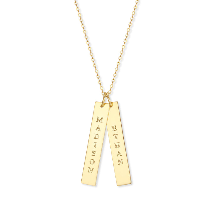 Engravable Vertical Name Bar Pendant