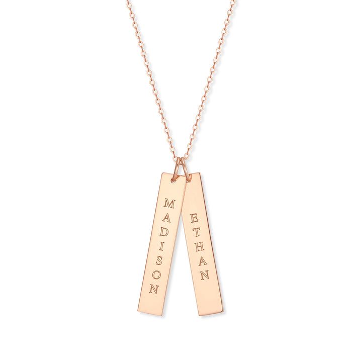 Engravable Vertical Name Bar Pendant