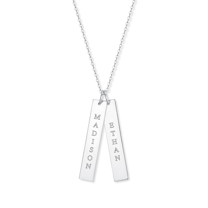 Engravable Vertical Name Bar Pendant
