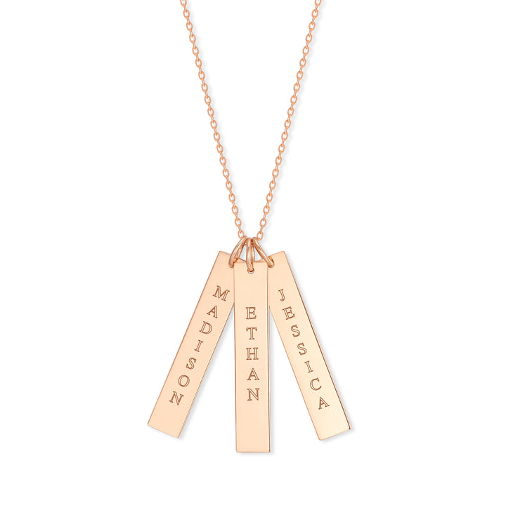 Engravable Vertical Name Bar Pendant