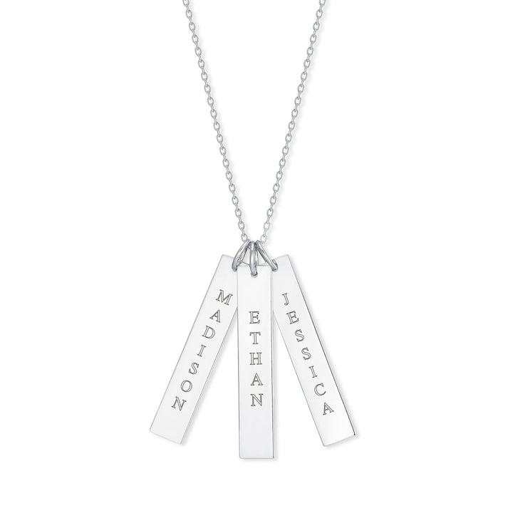 Engravable Vertical Name Bar Pendant