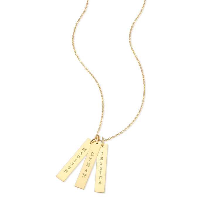 Engravable Vertical Name Bar Pendant
