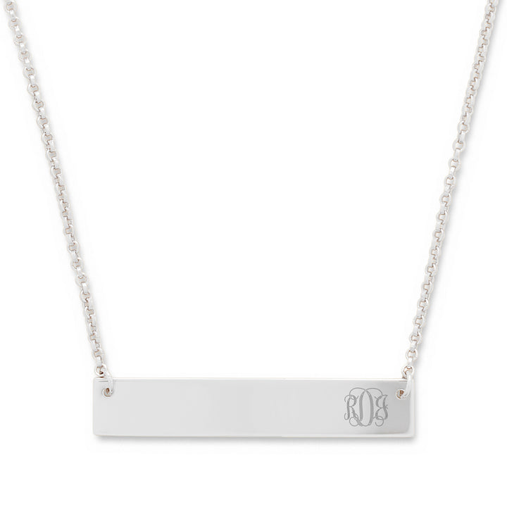 Petite Script Monogram Sterling Silver Necklace