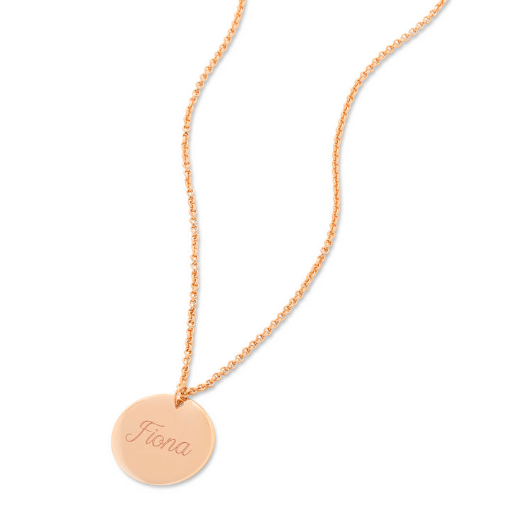 Round Tag Pendant in Rose Gold