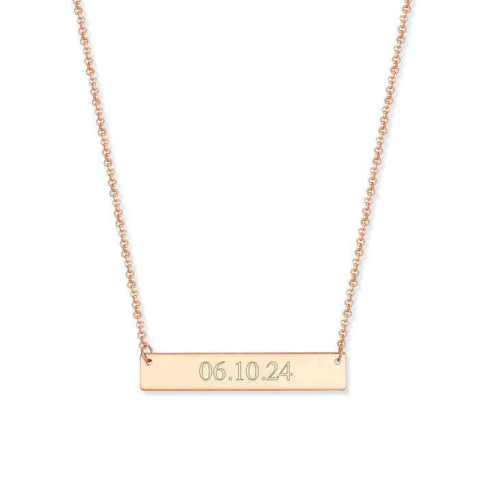 Custom Date Bar Necklace