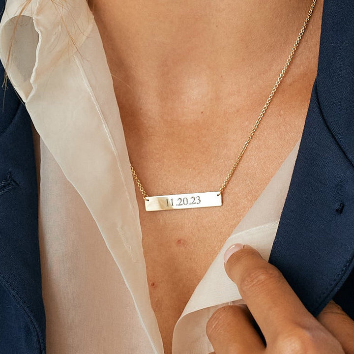 Custom Date Bar Necklace