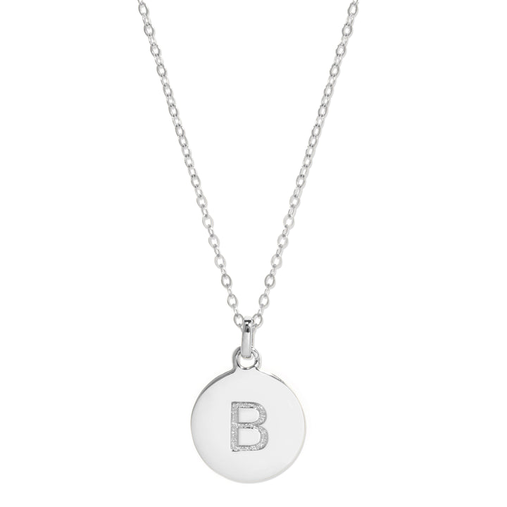 Custom Initial Disc Necklace with extended rolo chain