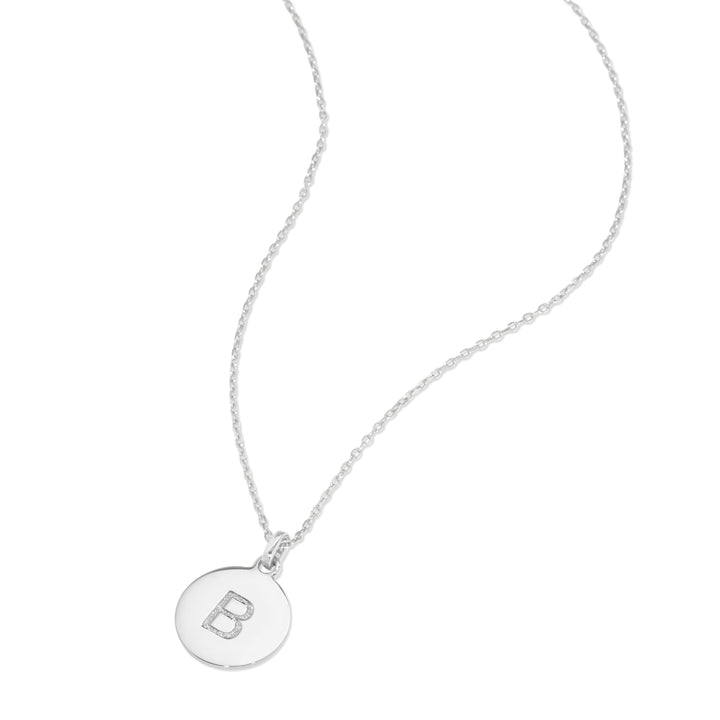 Custom Initial Disc Necklace with extended rolo chain