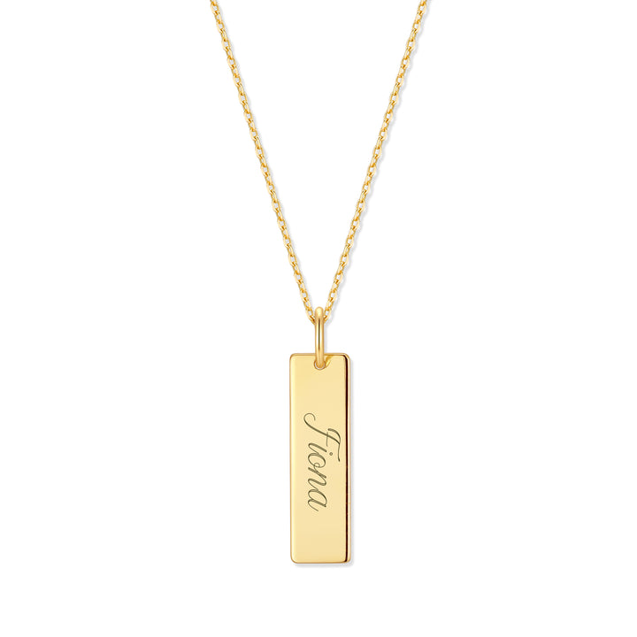 Engravable Petite Vertical Bar Necklace